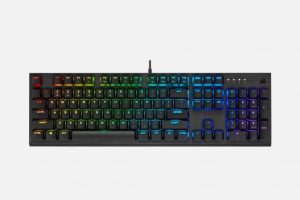Corasair Mechanical Keyboard with Customizable RGB Lighting.