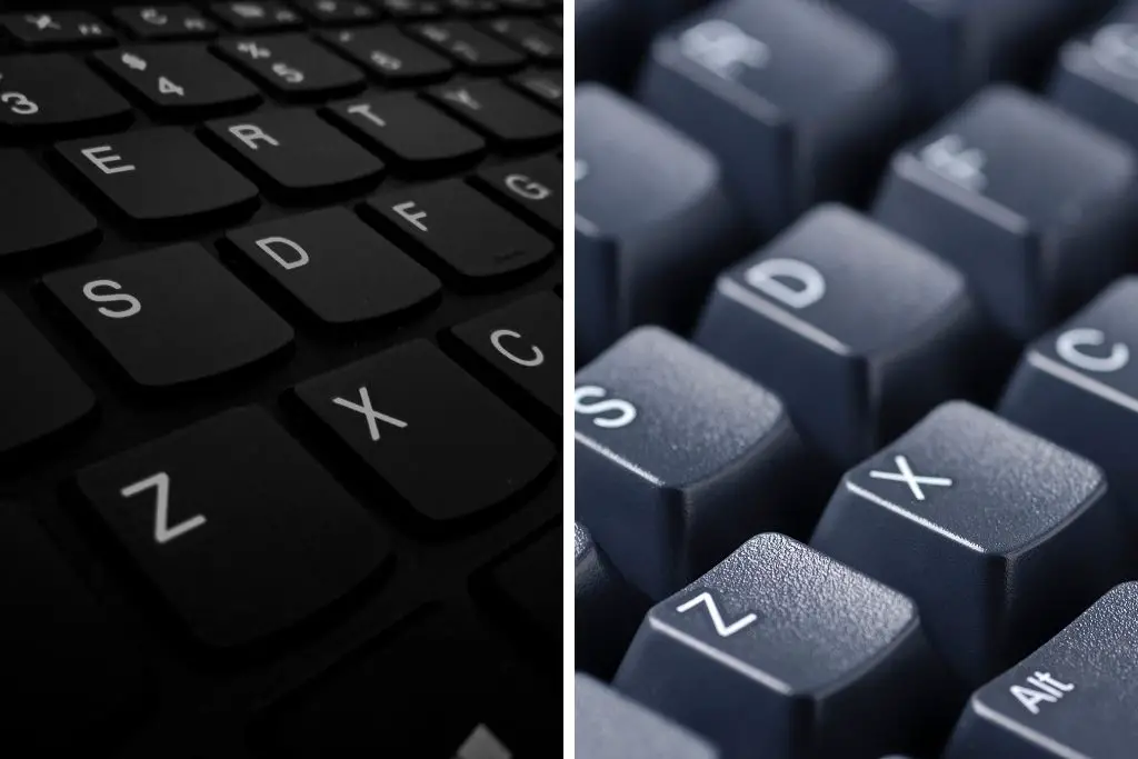 Keycaps of Chiclet vs Standard Keyboard.