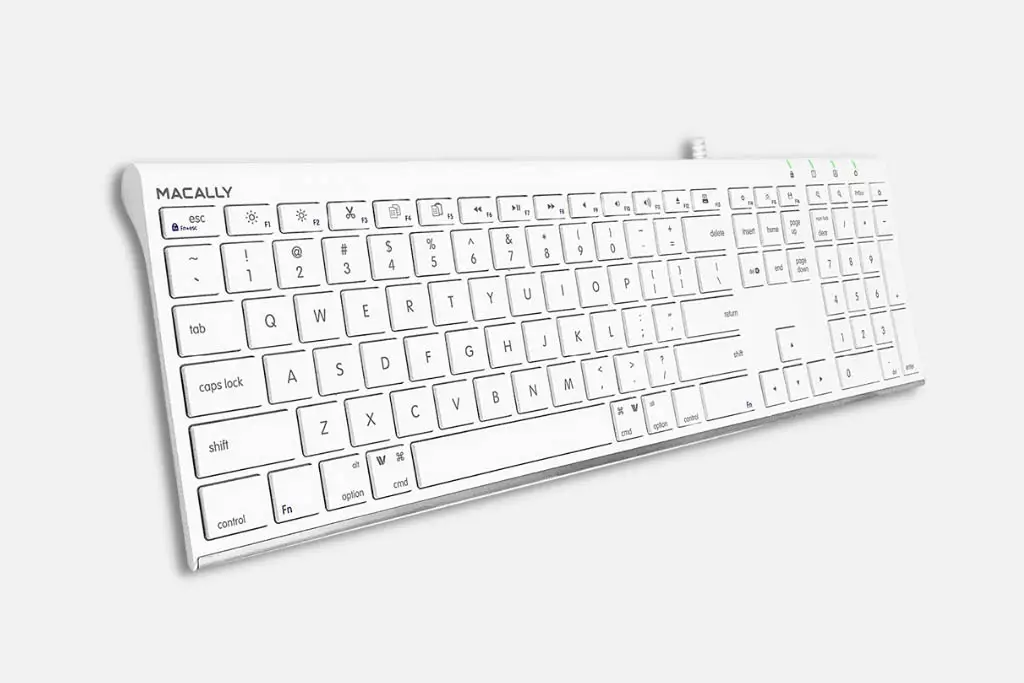 Macally Slim Wired Keyboard with Numeric and shortcut keys.