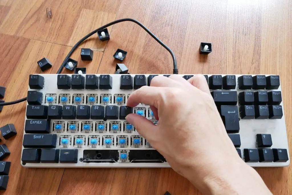 Removing Keycaps from Mechanical Keyboard.