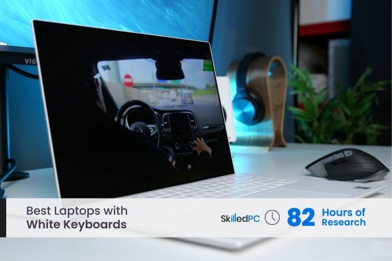 Slim Laptop with White Keyboard.