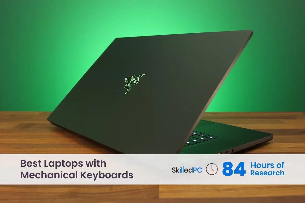 Black Razer Laptop with Mechanical Keyboard placed on a desk.