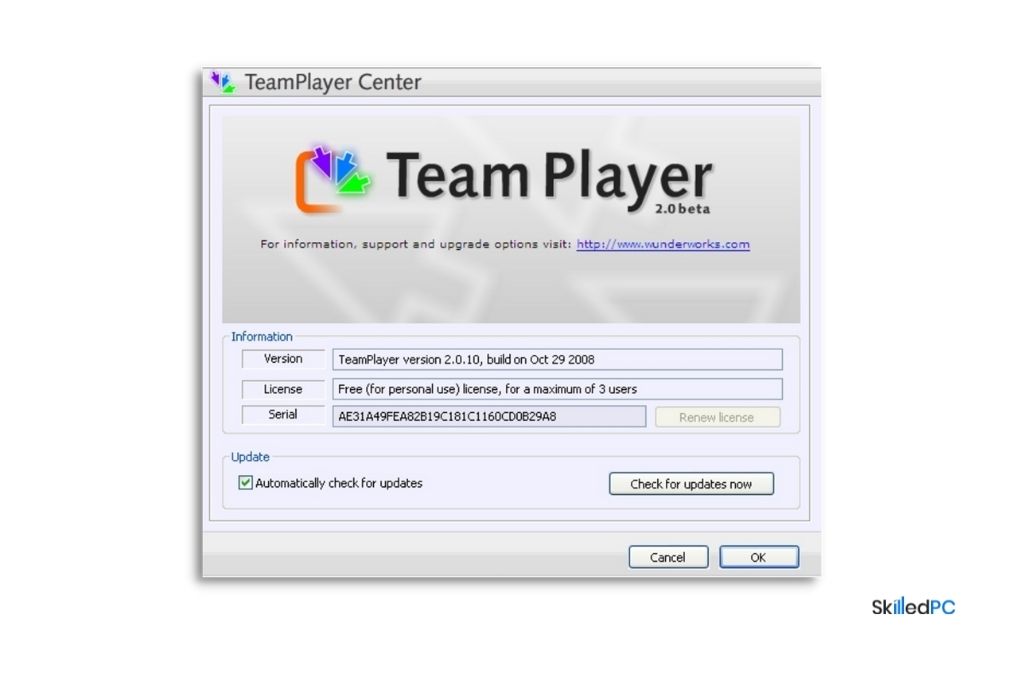 Multiple devices are connected with a PC using the licensed version of TeamPlayer software.