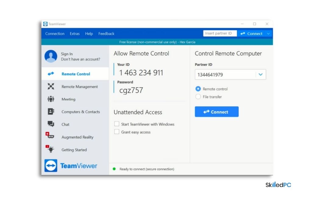 Teamviewer is ready to connect with multiple devices.