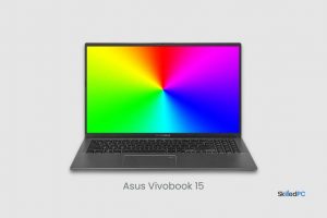 Asus Vivobook Laptop with a colorful Screen.