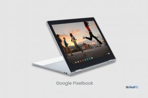 White Slim Google Pixelbook with Folding Screen.