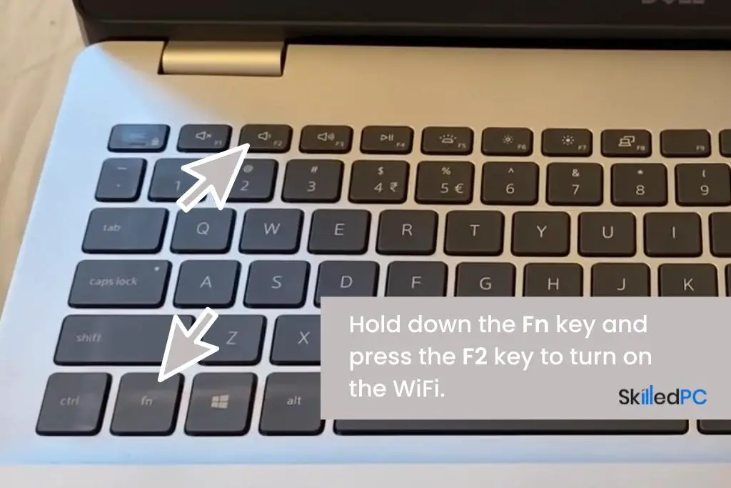 Info-Graphics to understand how we can turn on the WiFi on a Dell laptop.