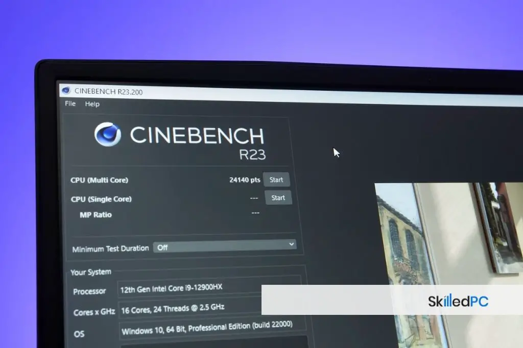 I tested the performance of the laptop in CINEBENCH R23.